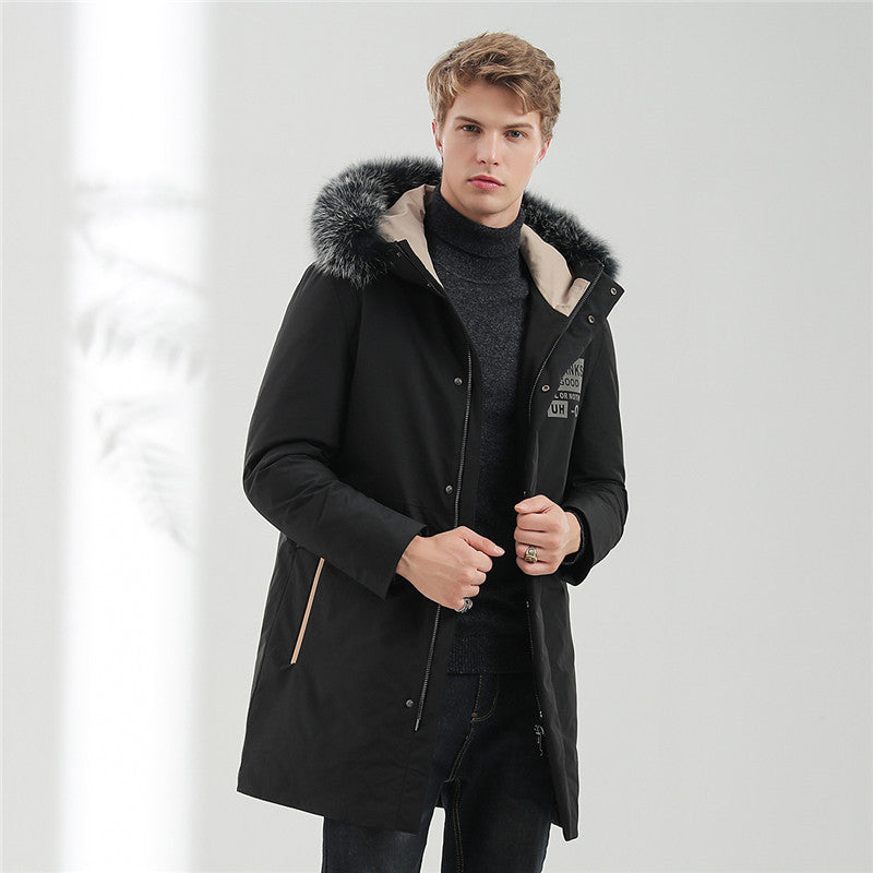 Men's Urban Winter Parka with removable faux fur hood, thermally insulating quilted lining, and concealed zipper Mune Fashion
