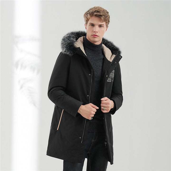 Men's Urban Winter Parka with removable faux fur hood, thermally insulating quilted lining, and concealed zipper Mune Fashion
