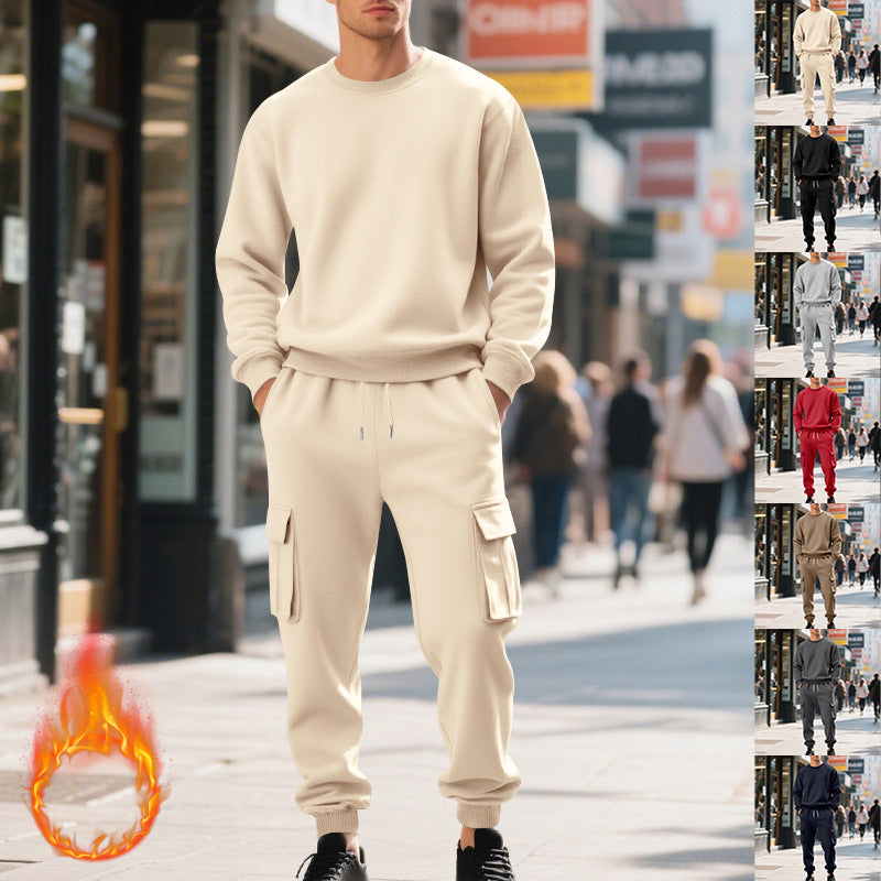 Men's utilitarian cargo jogging pants with large flap and zip pockets, elastic drawstring waistband, and ribbed leg cuffs Mune Fashion