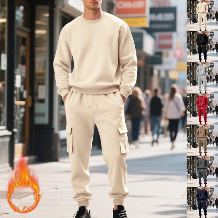 Men's utilitarian cargo jogging pants with large flap and zip pockets, elastic drawstring waistband, and ribbed leg cuffs Mune Fashion