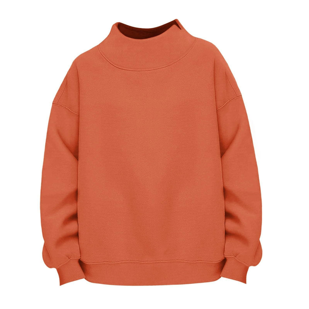 Women Casual Funnel-Neck Sweatshirt in Oversized Cut with Dropped Shoulder Mune Fashion