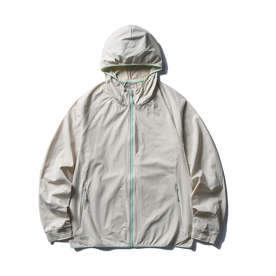 Women's Lightweight Ripstop Outdoor Hoodie Jacket with Raglan Sleeves and Zipper Pockets Mune Fashion