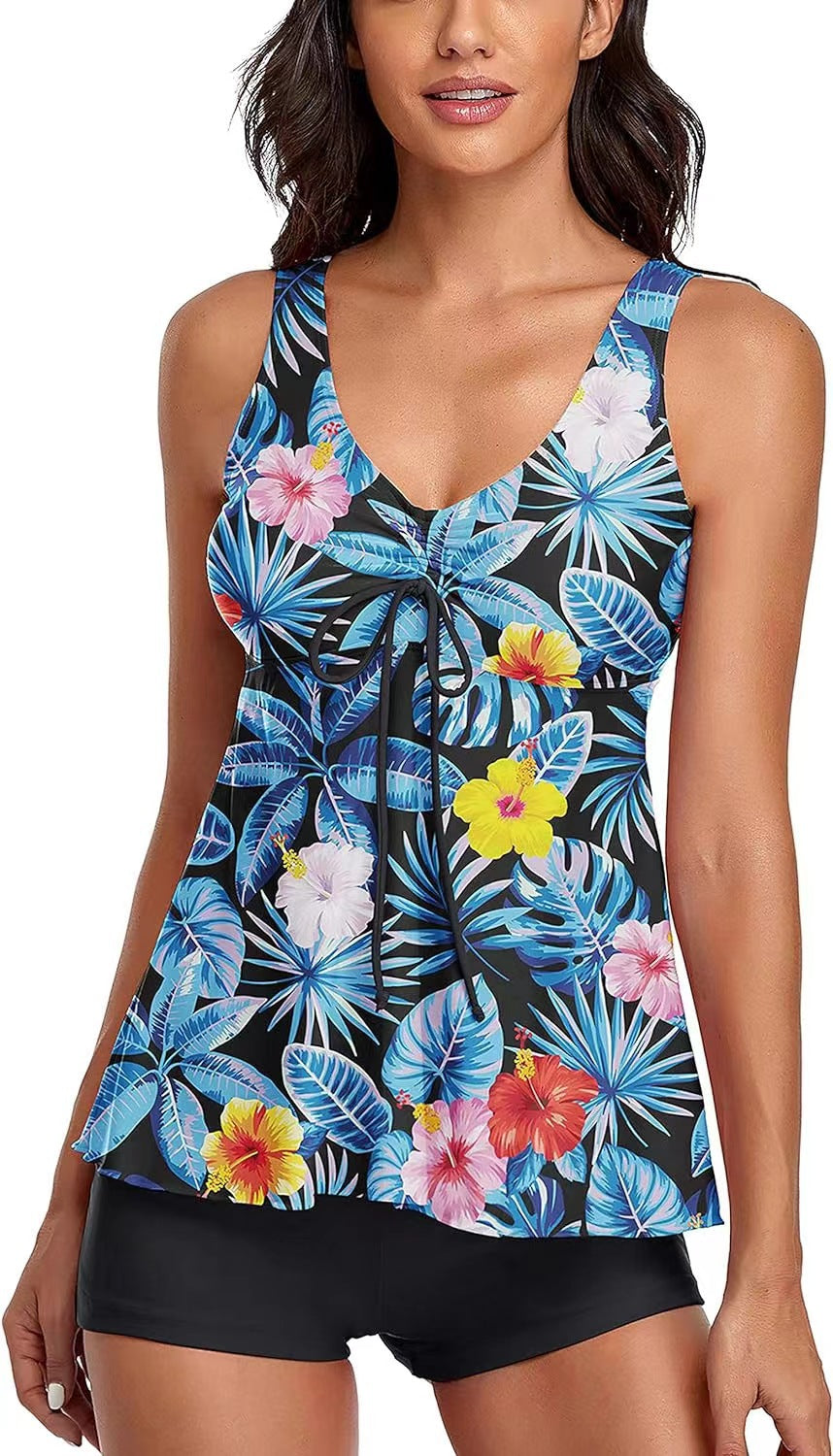 Ladies Floral Tankini Set with Shorts Mune Fashion
