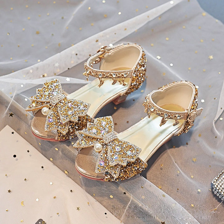 Girls Elegant and Sparkling Sandals with Large Bows Mune Fashion