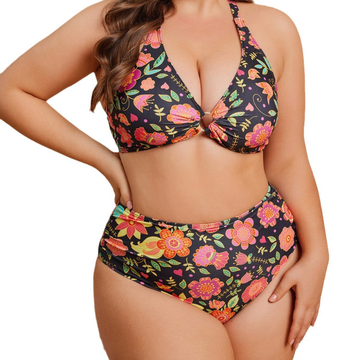 Women's High Waisted Bikini Set with Floral Pattern Mune Fashion