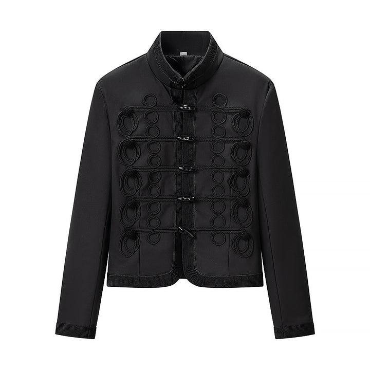 Women's Militarily Inspired Short Jacket with Cord and Hook Decoration Mune Fashion