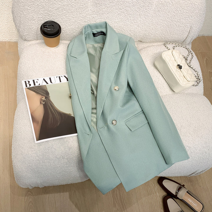 Women Modern Double Button Fastened Blazer Mune Fashion