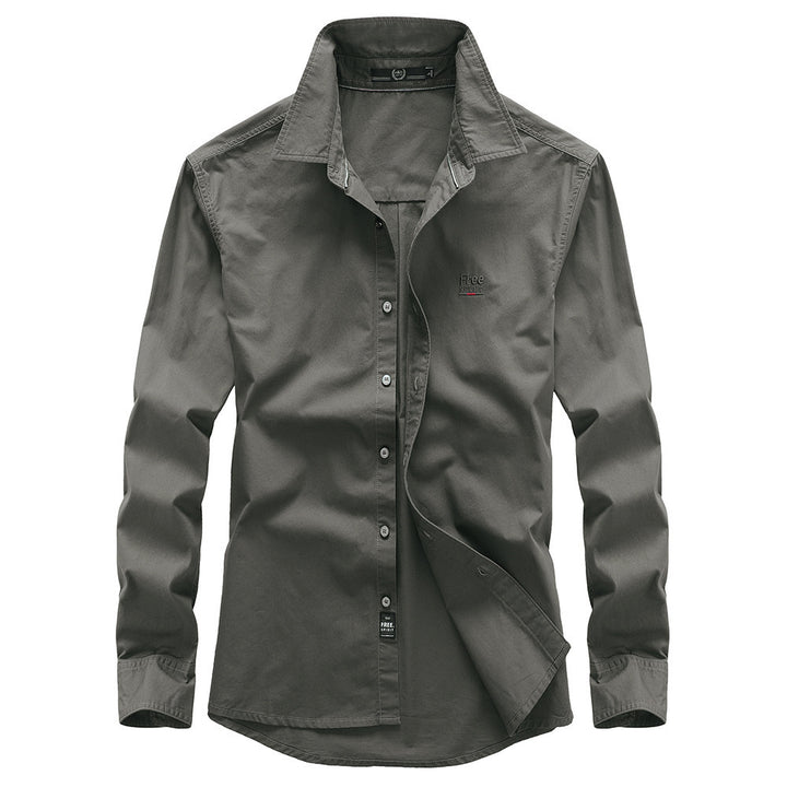 Men's Casual Shirt made of Cotton Blend with Kent Collar and Subtle Logo Mune Fashion
