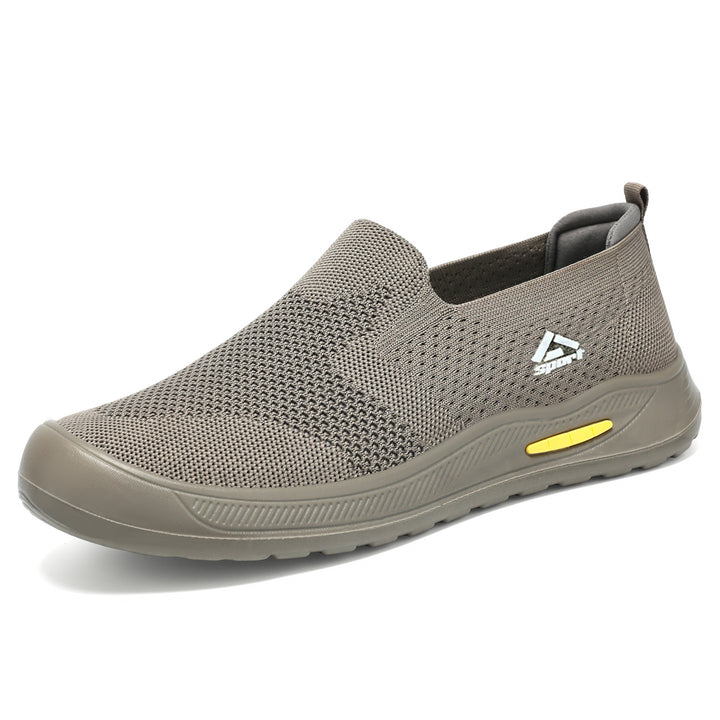 Men's breathable knit slip-on casual sneakers with elastic entry, padded insole, and grippy lightweight sole Mune Fashion