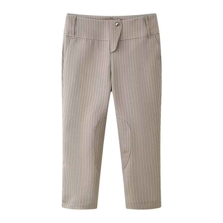 Ladies Cropped Stretch Pants in Riding Style with Knee Patch Mune Fashion