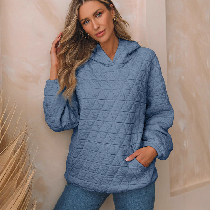 Women's Padded Quilted Hoodie with Kangaroo Pocket Mune Fashion