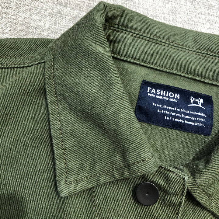 Men's utility field jacket with four patch pockets and classic shirt collar Mune Fashion