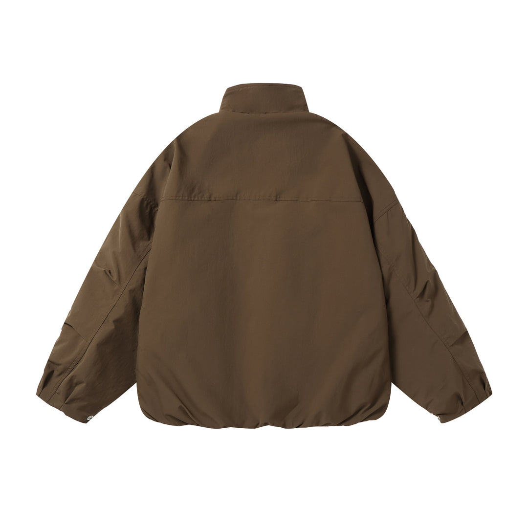 Unisex Boxy Short Jacket with High Stand-Up Collar and Balloon Sleeves Mune Fashion