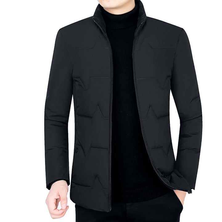 Men's padded stand-up collar jacket with water-repellent surface and zippered pockets Mune Fashion