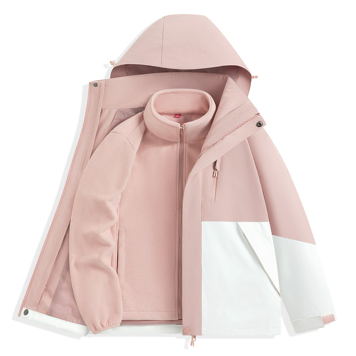 Men's two-layer outdoor parka with removable fleece inner jacket and hood Mune Fashion