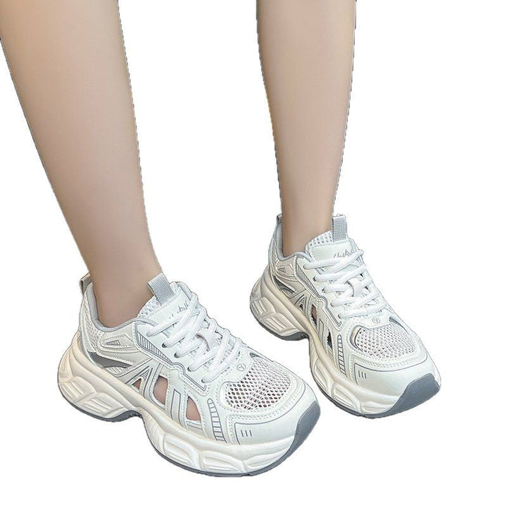Women's Sporty Mesh Sneakers with Breathable Construction and Cushioning Sole Mune Fashion