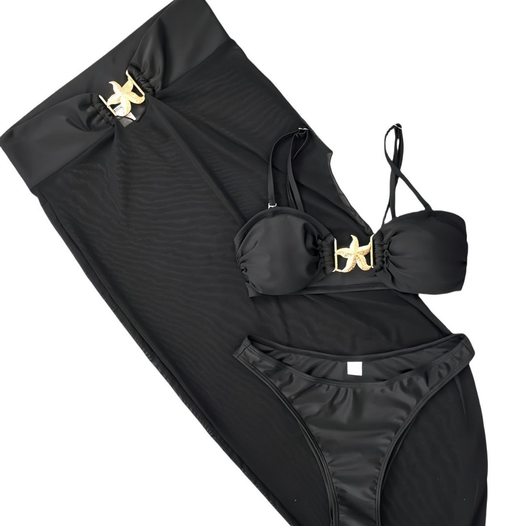 Ladies bandeau bikini with elegant lacing details and high leg cut Mune Fashion