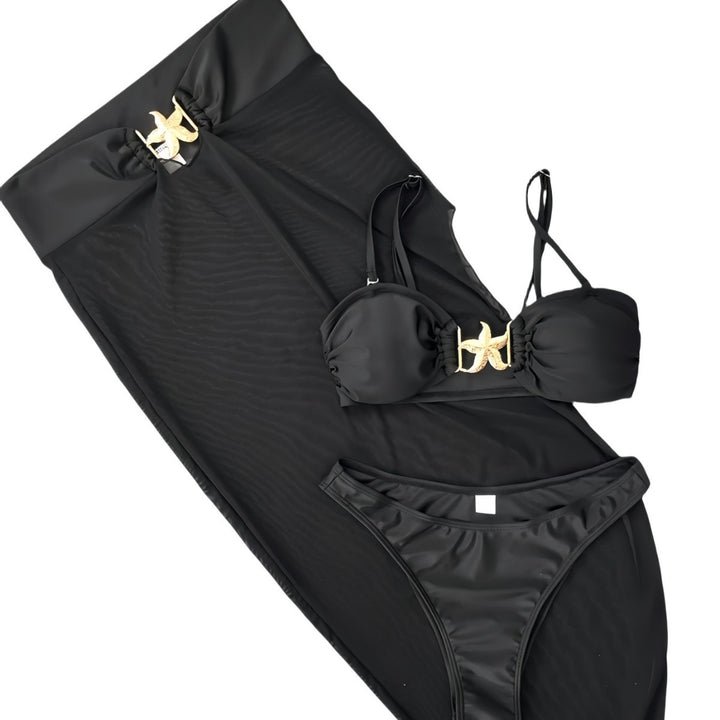 Ladies bandeau bikini with elegant lacing details and high leg cut Mune Fashion