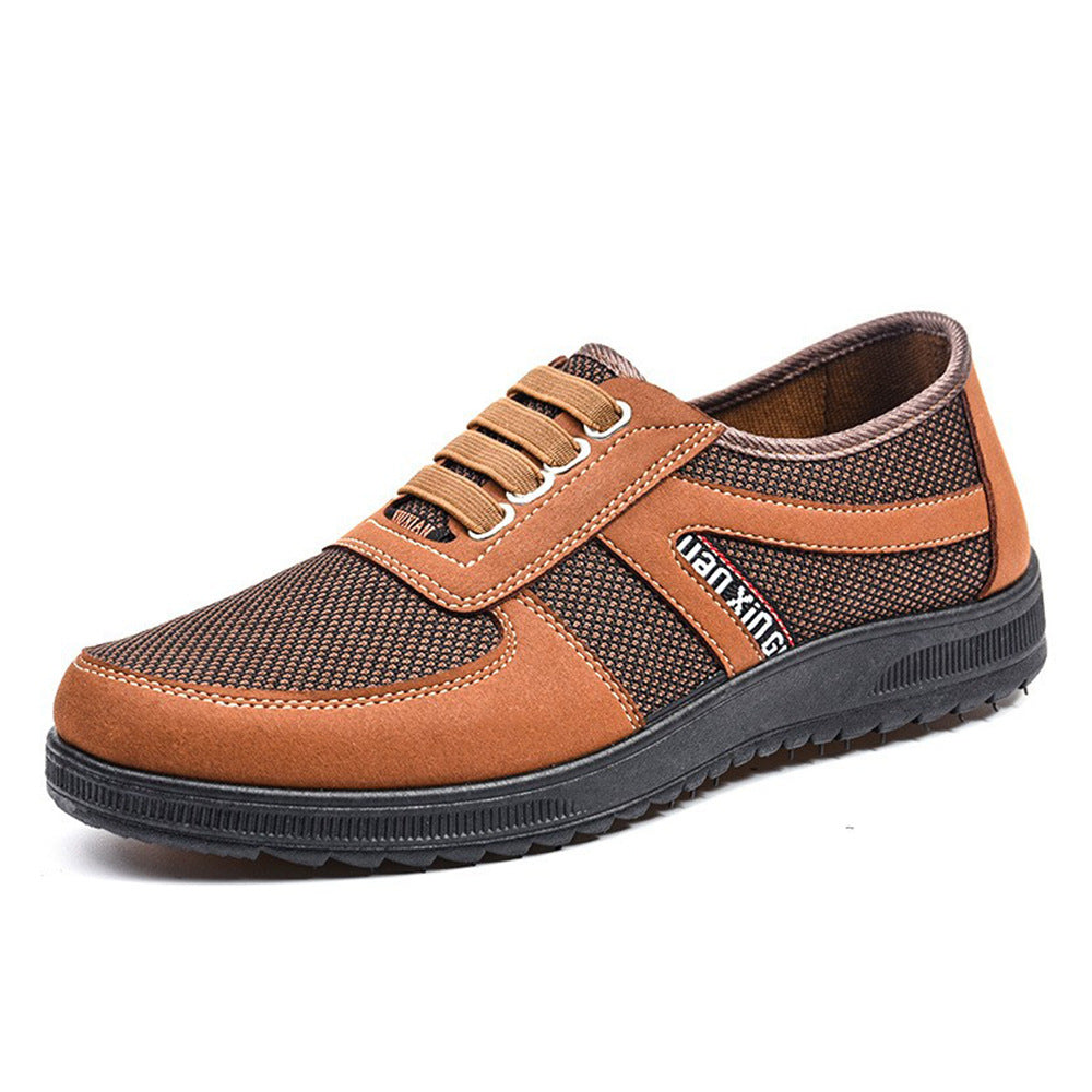 Men's breathable leisure sneakers with mesh textile upper, padded comfort insole, and grippy non-slip rubber outsole Mune Fashion