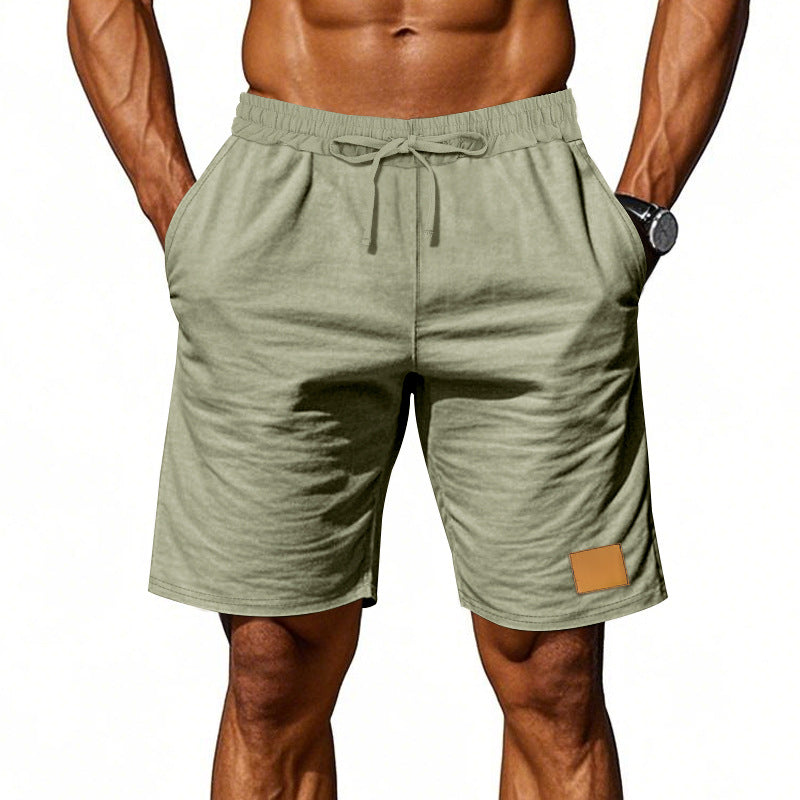 Men's drawstring Bermuda shorts made of soft cotton blend with elastic waistband and side pockets Mune Fashion