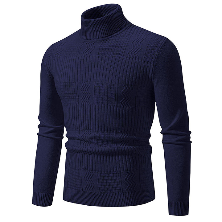 Men's turtleneck sweater with textured knit and fitted silhouette Mune Fashion
