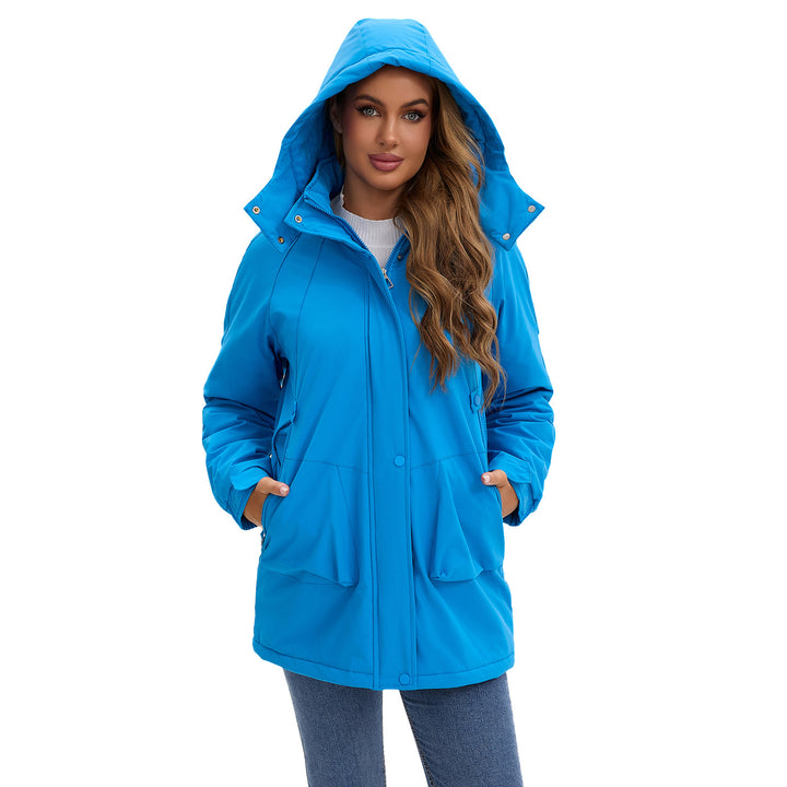 Women's tailored parka with hood, concealed zipper and practical zippered pockets Mune Fashion