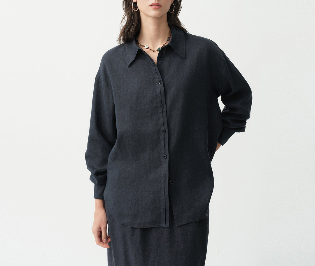 Ladies Airy Linen Blouse Mune Fashion