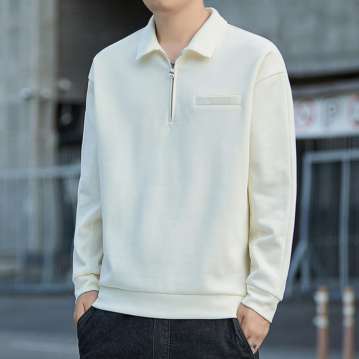 Men's Half-Zip Sweatshirt with Polo Collar and Chest Pocket Mune Fashion
