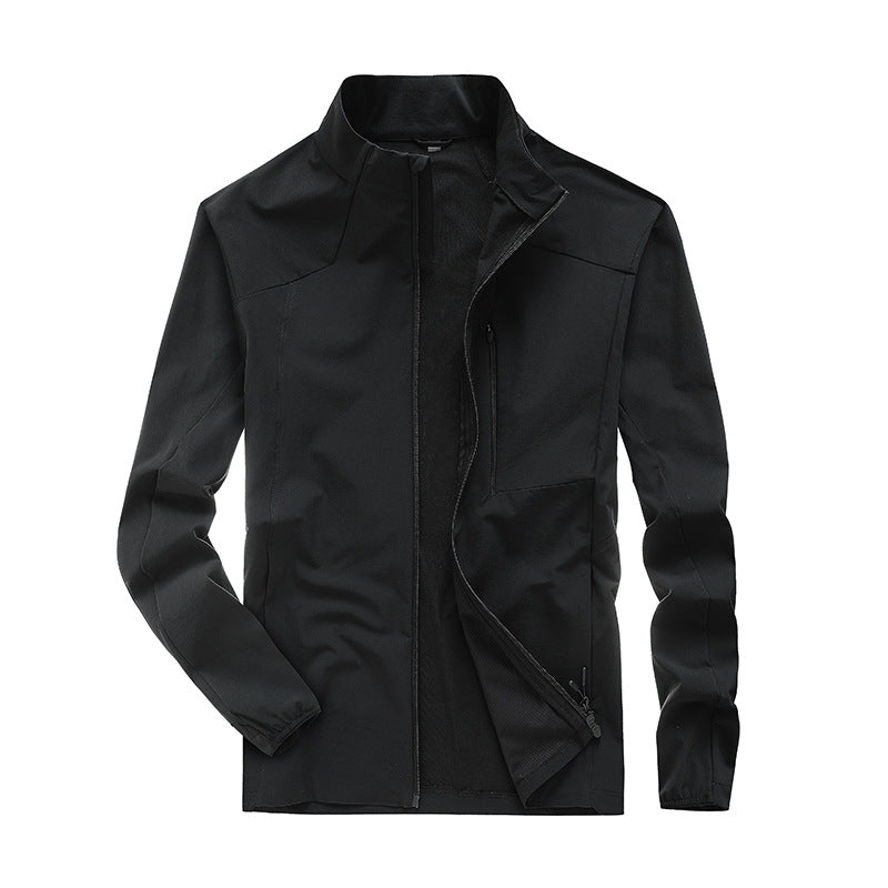 Men's Technical Softshell Jacket with High Stand-Up Collar, Breathable Membrane & Minimalist Zipper Pockets Mune Fashion