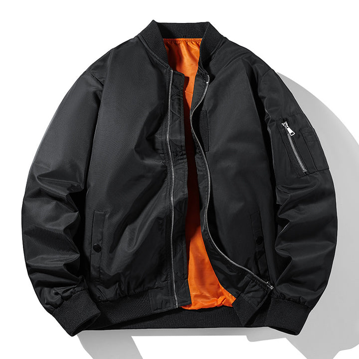 Men's Fashionable Bomber Jacket with High Collar and Practical Pockets Mune Fashion