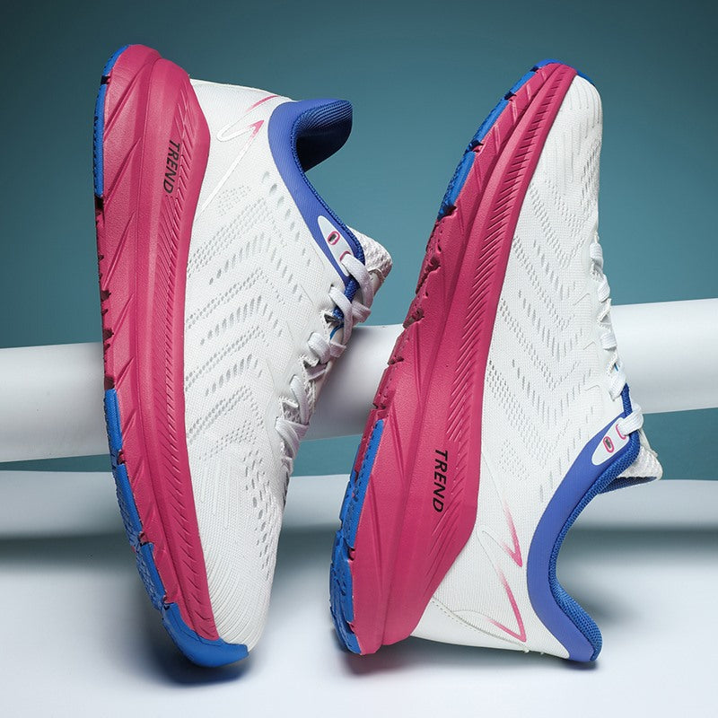 Men's comfort running shoes with responsive platform sole and ventilated knitted upper Mune Fashion