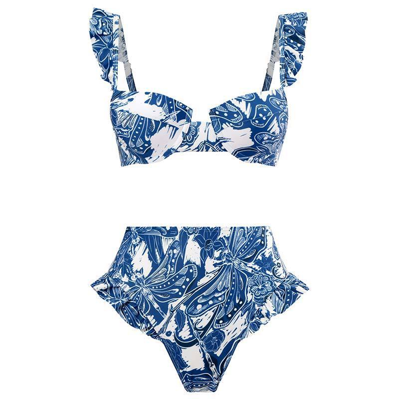 Women's bikini set with ruffled top and high-waisted pants Mune Fashion