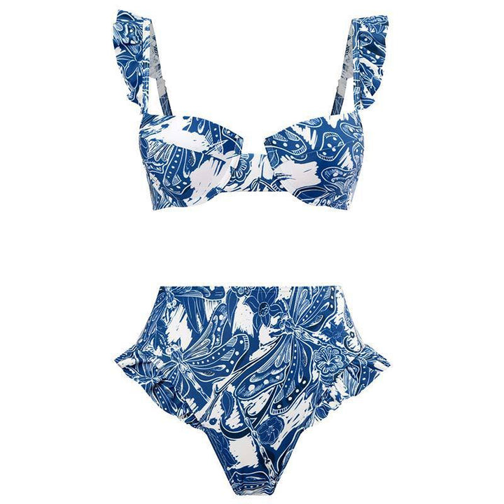 Women's bikini set with ruffled top and high-waisted pants Mune Fashion