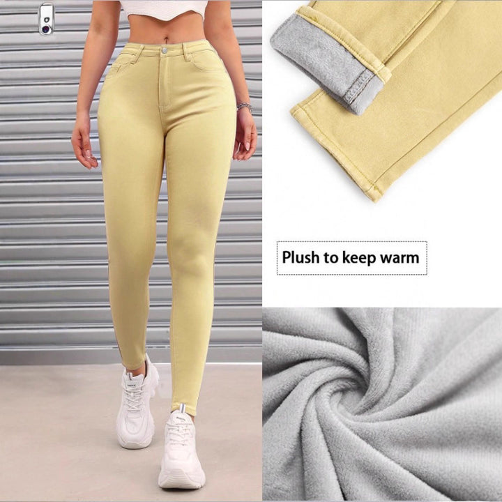 Women Thermo-Skinny-Jeans with Fleece Lining and High Waist Mune Fashion
