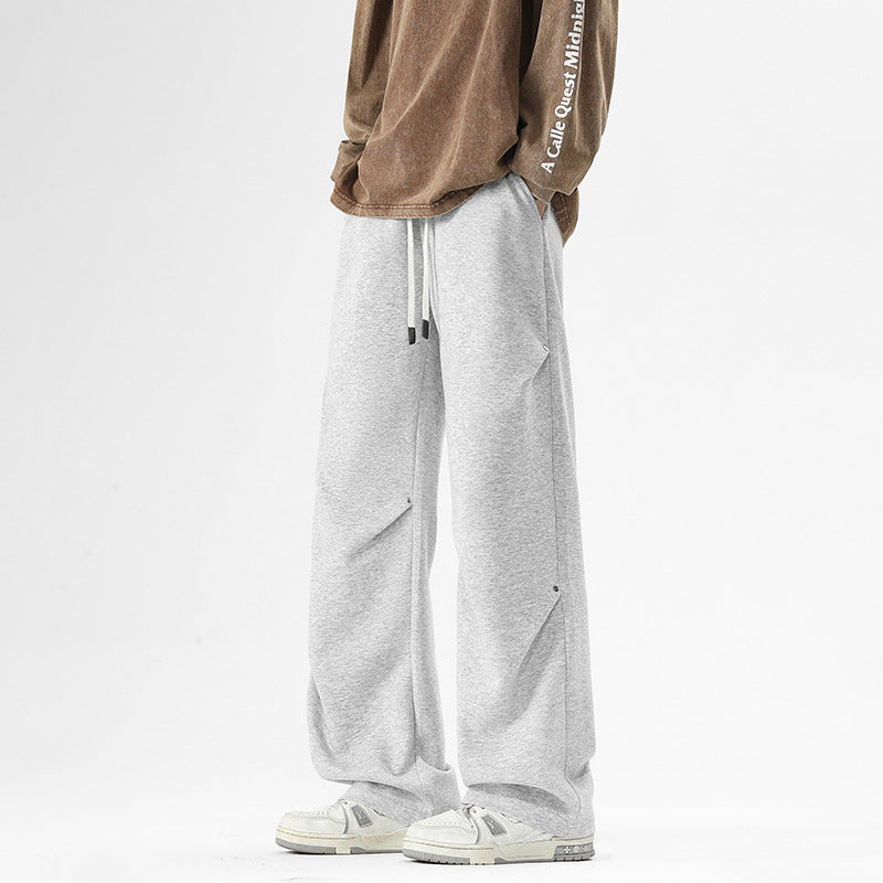 Men's Loose Baggy Sweatpants with Drawstring and Elastic Cuff Mune Fashion