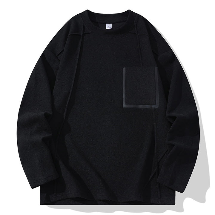 Men's Oversized Long Sleeve Shirt made of textured cotton blend with chest pocket detail Mune Fashion
