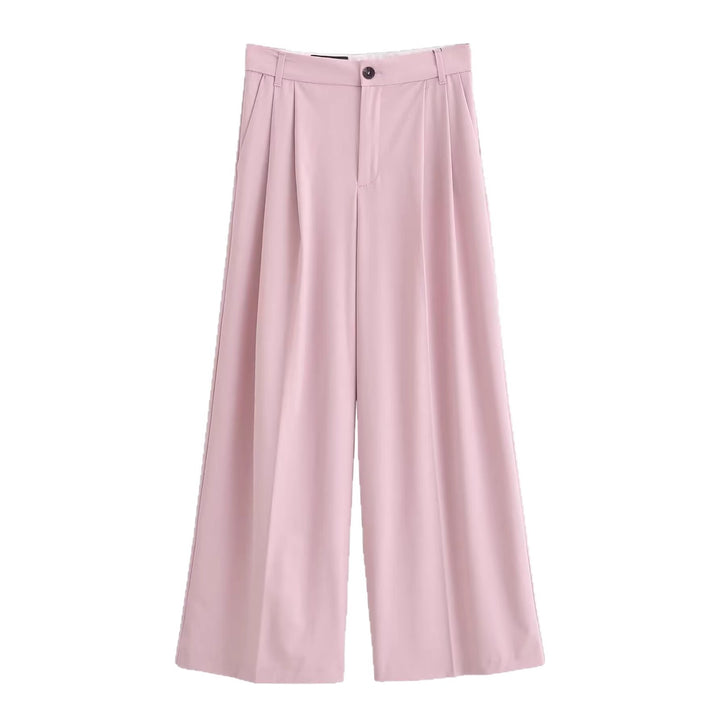 Women Wide High-Waist Pleated Trousers with Wide Leg Mune Fashion