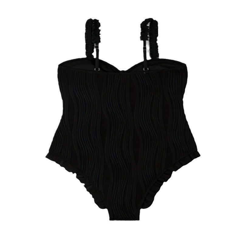 Women one-piece swimsuit with sophisticated wave pattern Mune Fashion