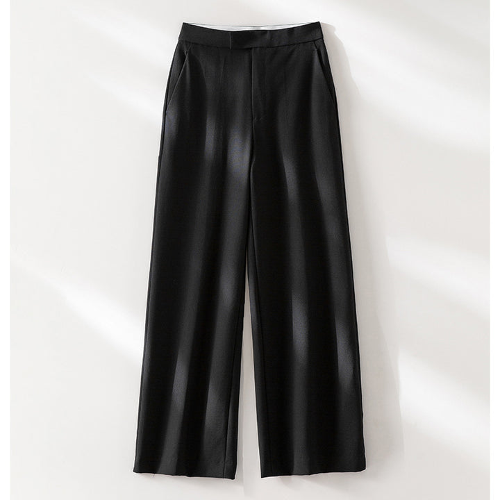 Women High-waisted wide Palazzo pants made of flowing satin with crease Mune Fashion