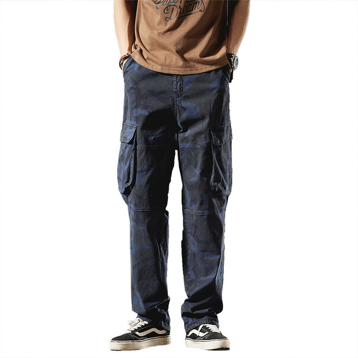 Men's Relaxed-Fit Camouflage Cargo Pants with Side Flap Pockets and Corded Hems Mune Fashion