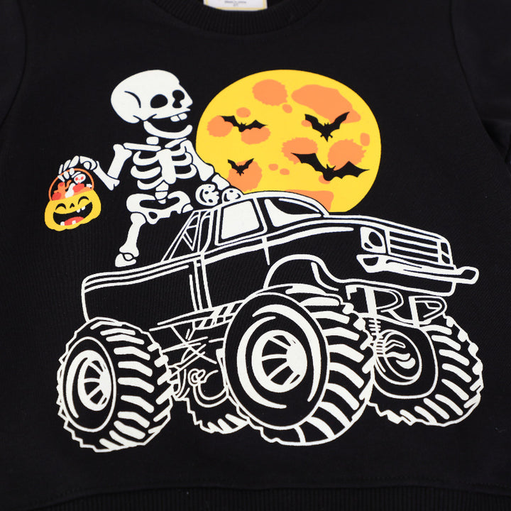 Boys sweatshirt with creepy skeleton motif Mune Fashion