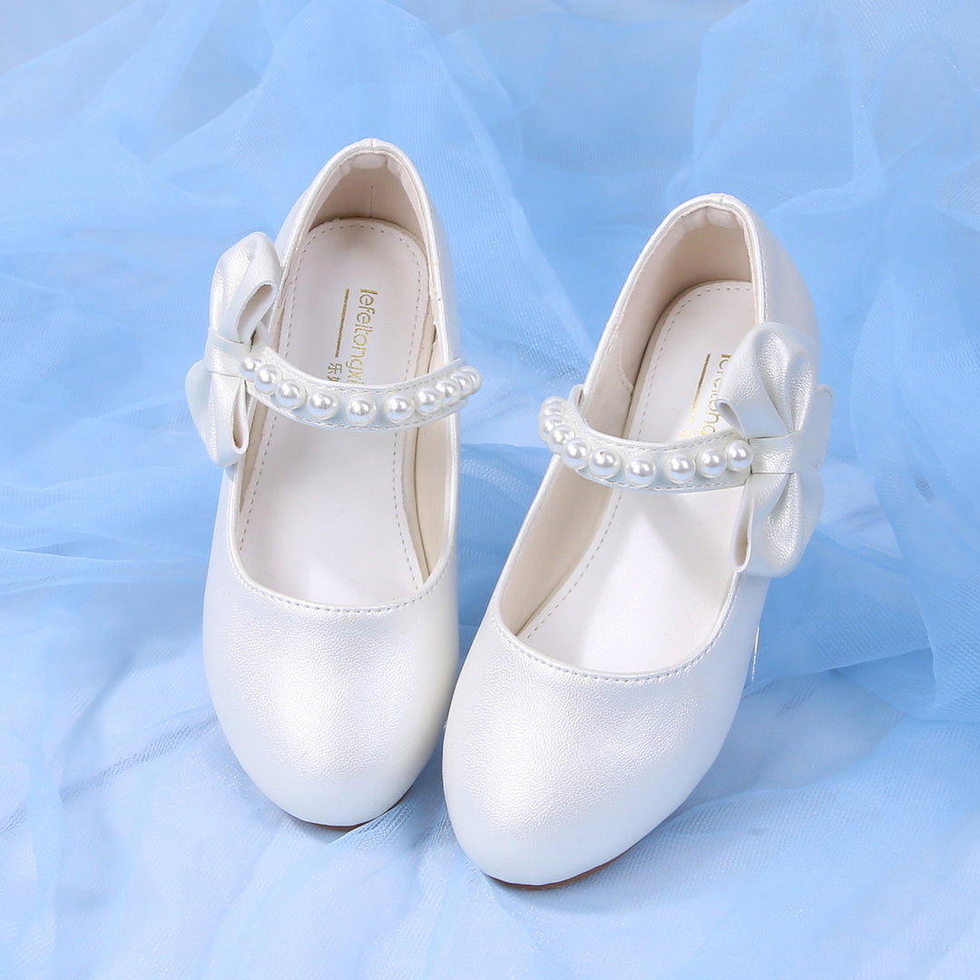 Girls Ballerina Shoes with Pearls and Bows Mune Fashion
