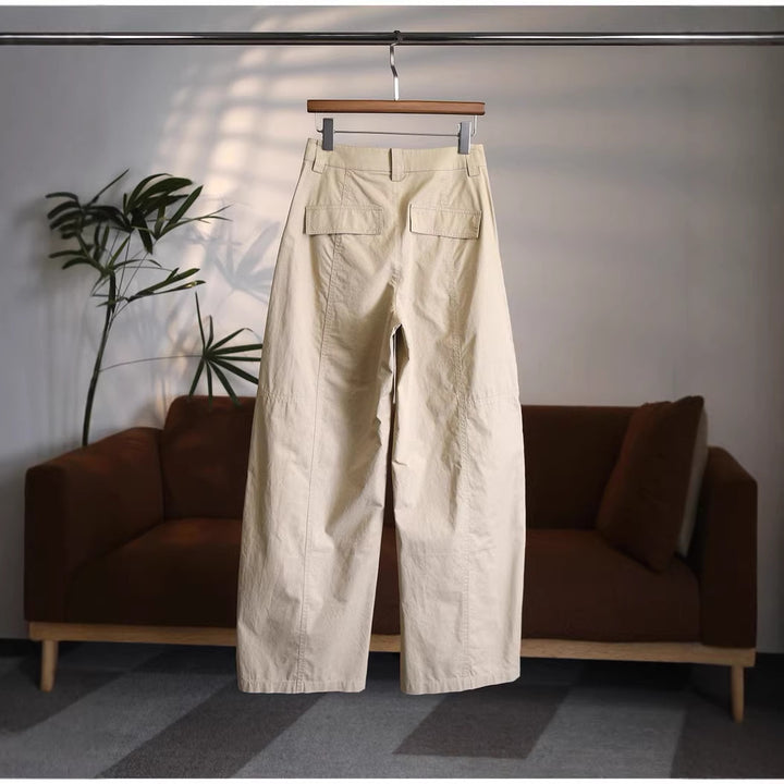 Ladies High Waisted Fabric Pants Mune Fashion