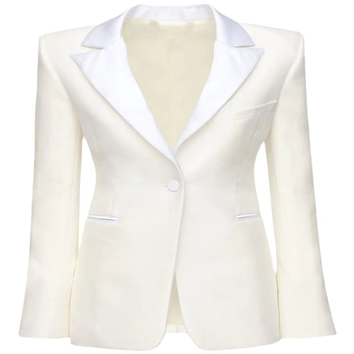 Women Structured Shoulder Blazer in Retro-Tailoring Mune Fashion