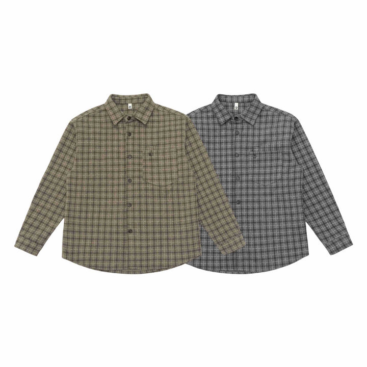 Unisex Checked Shirt Jacket-Overshirt made of Wool Blend Mune Fashion