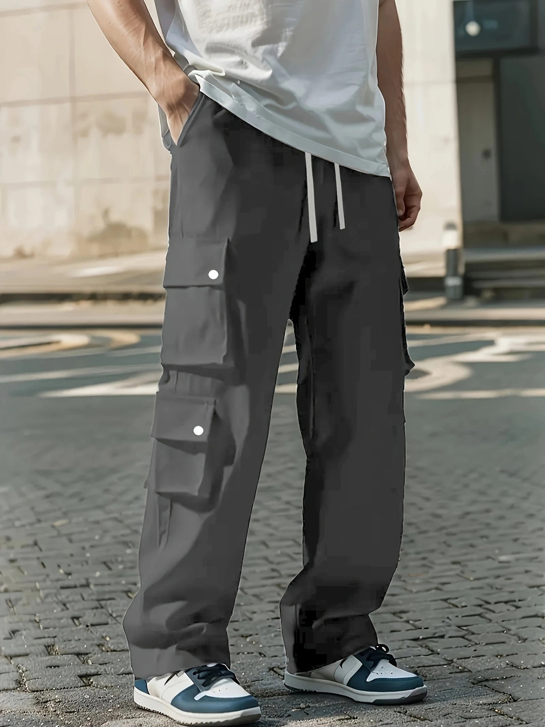 Men's Loose Fit Cargo Jogging Pants with Drawstring & Multiple Pockets Mune Fashion