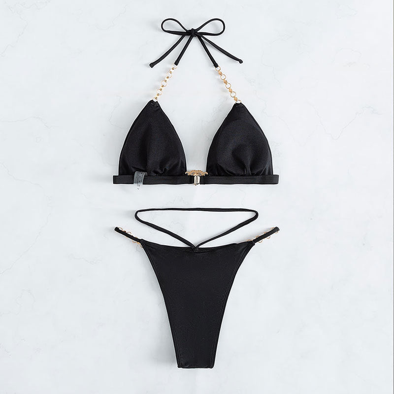 Women's triangle bikini with glamorous jewelry detail Mune Fashion