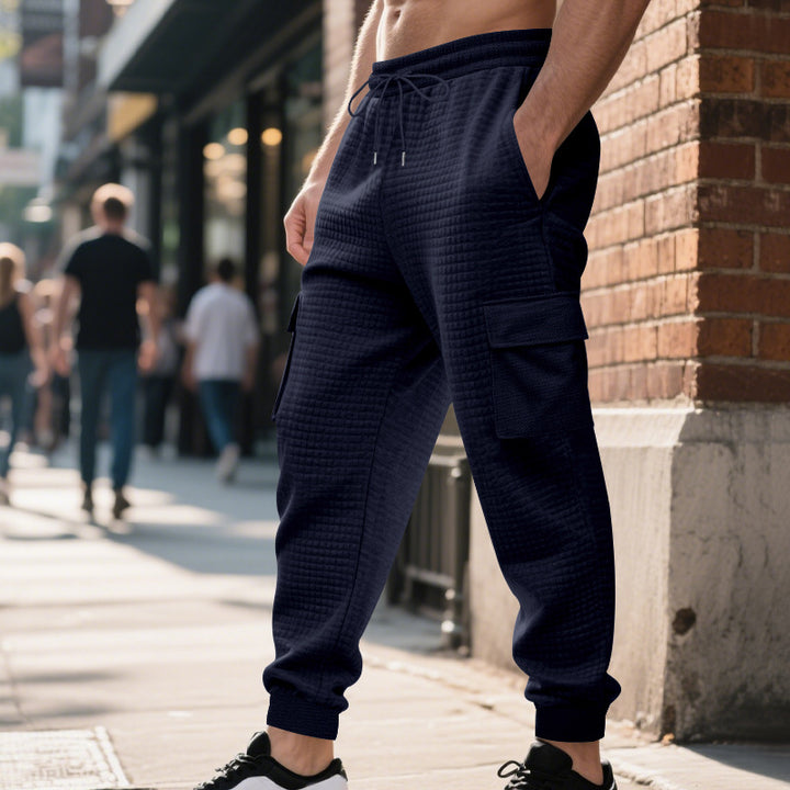 Men's quilted thermo lounge pants with functional pockets, drawstring and elastic waistband Mune Fashion