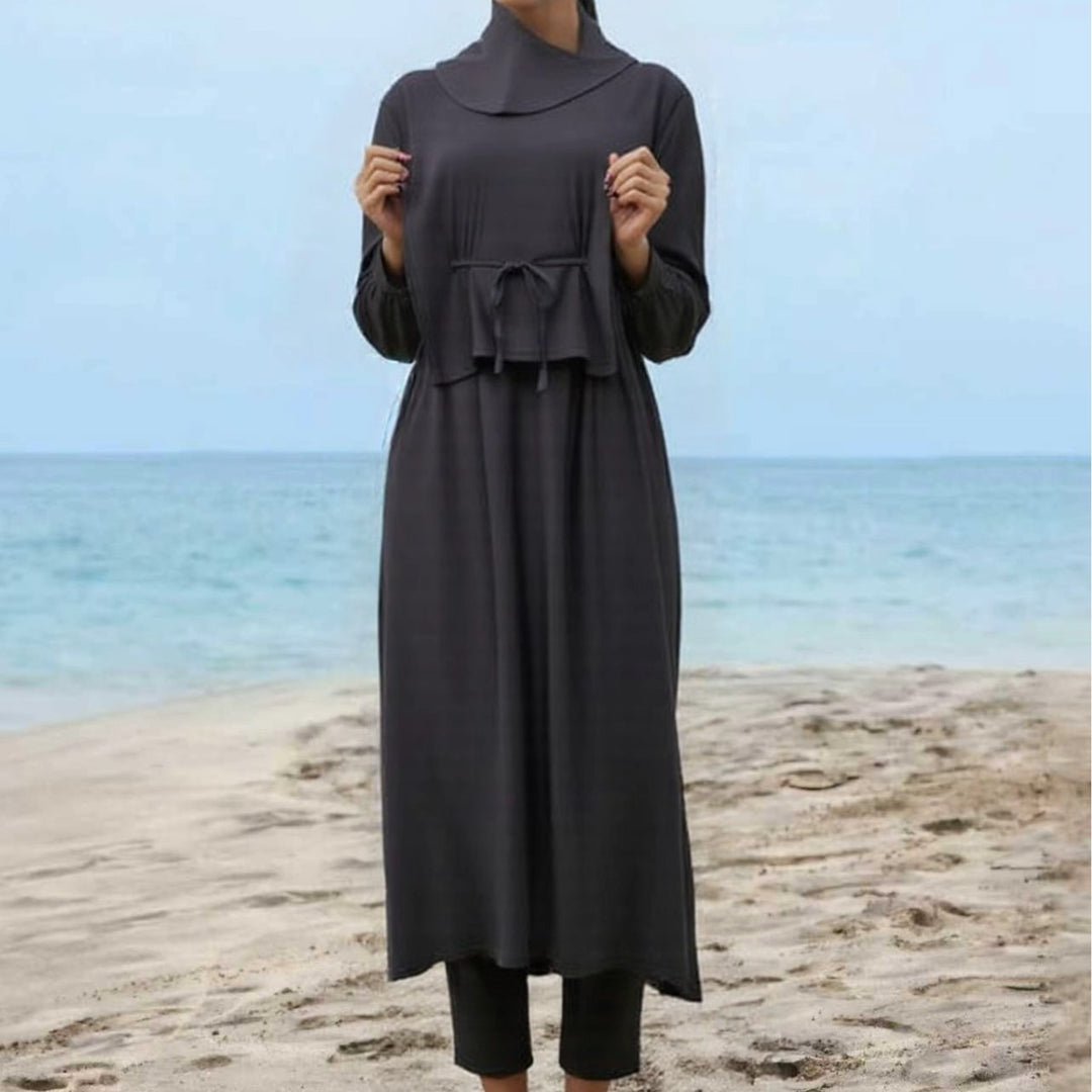 Women's fashionable and elegant beach suit with accompanying headscarf Mune Fashion