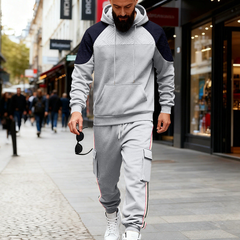Men's two-piece utility leisure set with hoodie and cargo joggers Mune Fashion